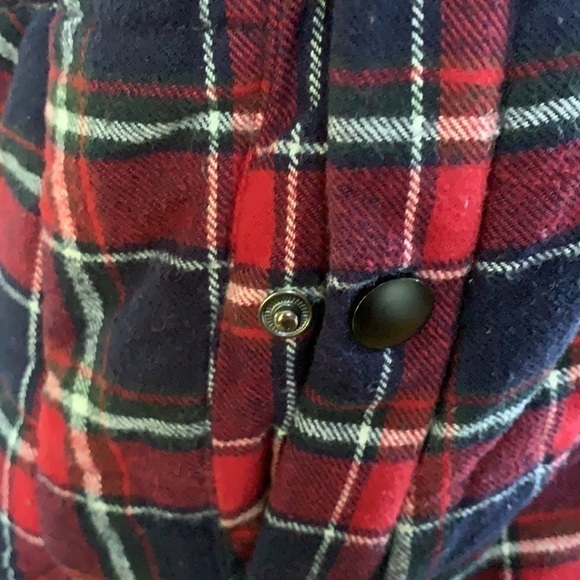 guc Skies are Blue Plaid Sherpa Lined Vest Size M - Picture 8 of 13